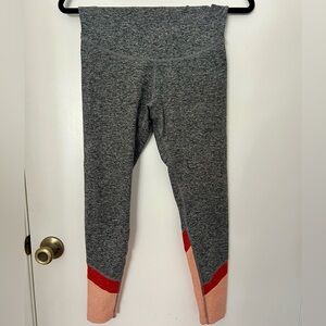 Beyond Yoga Beyond the Bump Spacedye Maternity Leggings, Gray/Coral/Orange, M